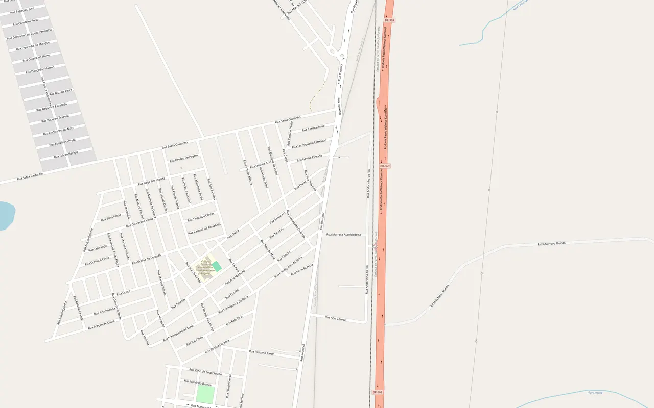 Mapa da R. Rouxinol, 4971, no Palmares, com a Lanchonete do Polaco marcada